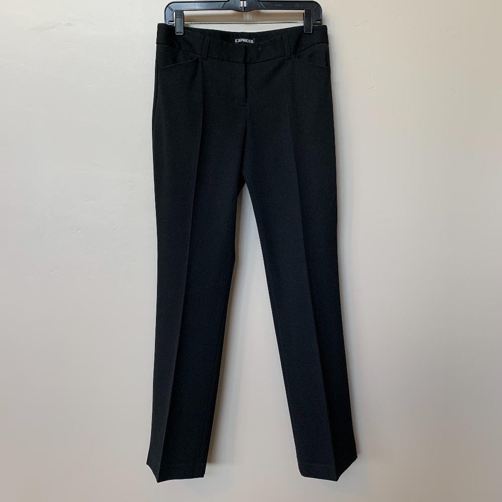 Express Editor Straight Leg Black Pants